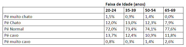 tabela pesquisa pes brasileiros faixa etaria e marca pé homem